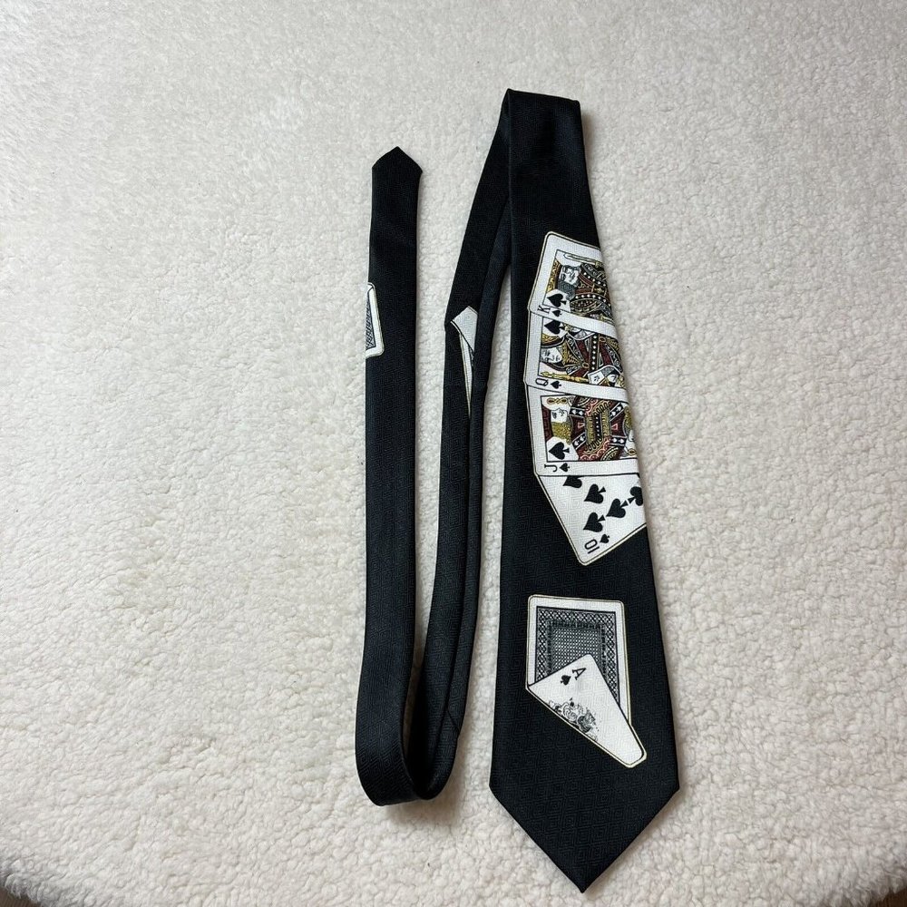Fratello Hand Made Gambler Necktie Poker Royal Flush Playing Cards Men’s Necktie